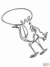 Ostrich Coloring Cartoon Egg Template Carring Its Printable African Animal Templates Drawing Nest Eggs Getdrawings sketch template