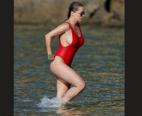 ola jordan parades body in red hot swimsuit daily star