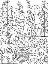 Coloring Garden Pages Kids Gardening Colouring Vegetable Flower Secret Print Gardens Color Printable Para Drawing Colorir Book Preschool Sheets Vegetables sketch template
