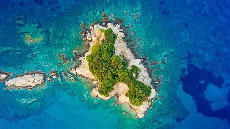 hd wallpaper drone photography ocean sea drone view island aerial view wallpaper flare