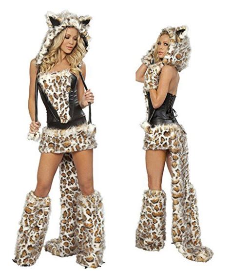 smile ykk damen leopard reizvoll halloween bekleidung set cosplay