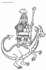 Ritter Ausmalbilder Malvorlagen Drachen Knights Medieval Ausdrucken Ausmalen Drachengeschichten sketch template