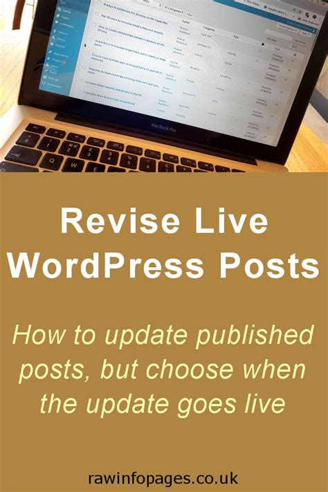 update  wordpress posts  choose   show revisions