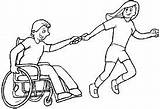 Integracion Pintar Wheelchair Disability Inclusión Inclusion Disabled Discapacitado Educativa Engelliler Sheets Niño sketch template