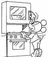 Mouse Minnie Mickey Cooking Coloring Pages sketch template