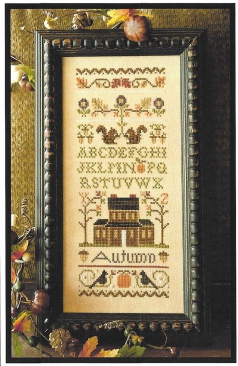 counted cross stitch pattern autumn band sampler cross stitch sampler