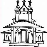 Church Coloring Pages Classic Color sketch template