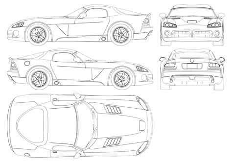 dodge viper srt blueprint dibujos de coches autos  dibujar diseno de automoviles