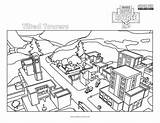 Coloring Fortnite Tilted Towers Pages Royale Battle sketch template
