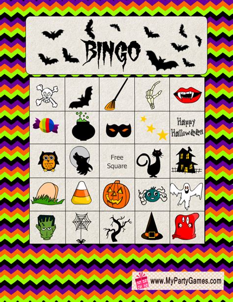 printable halloween picture bingo game