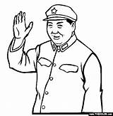 Mao Zedong Coloring Famous Communist Chairman sketch template