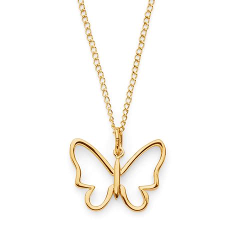 yellow gold butterfly necklace jewelry pendants necklaces