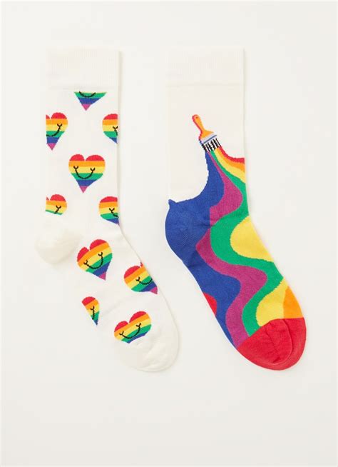 happy socks pride sokken   pack giftbox multicolor de bijenkorf