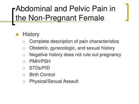 Ppt Vaginal Bleeding And Abdominal Pain In The Non Pregnant Patient