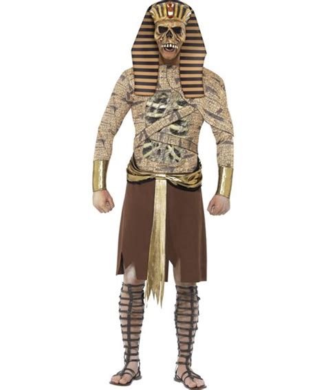 Kostüme Halloween Egyptian Zombie Pharoah Mummy Adults Mens Fancy Dress