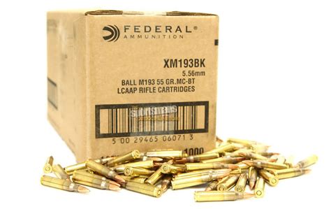 federal xm193 5 56mm 55 gr mcbt 1000 rounds sportsman s outdoor