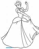 Cinderella Coloring Pages Ball Gown Disneyclips Princess Printable Dress Prince Off Her Funstuff sketch template
