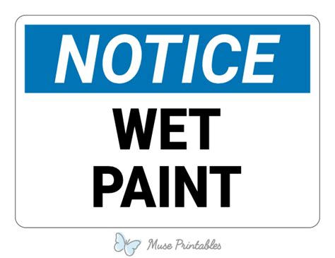 printable wet paint notice sign