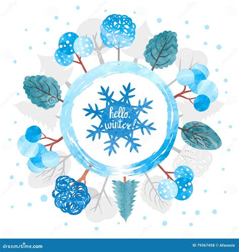 winter circle vector illustration stock vector illustration