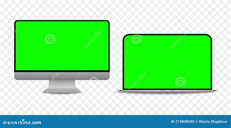 pantalla verde croma key background en laptop  pc ilustracion del