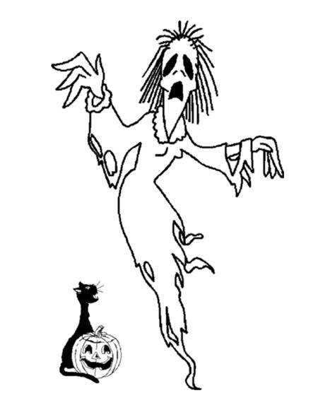 halloween ghost coloring page scary witch halloween ghosts