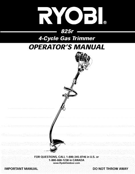 Ryobi 825r Owners Manual
