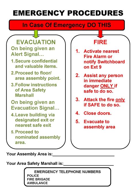 fire emergency action plan template