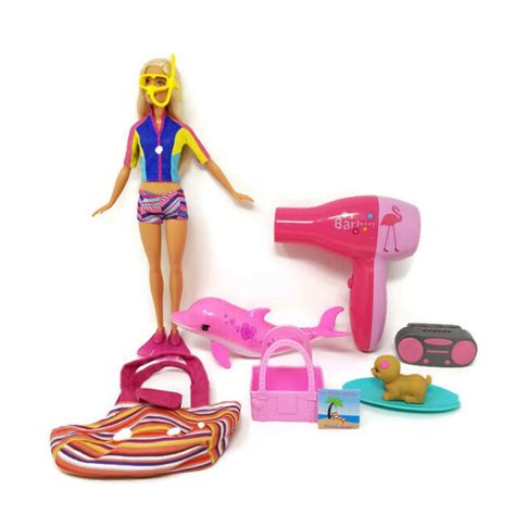 Barbie Dolphin Magic Snorkel Beach Fun Playset Includes Doll Custom