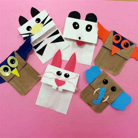 animal paper bag puppets  preschool pinterest paper bag