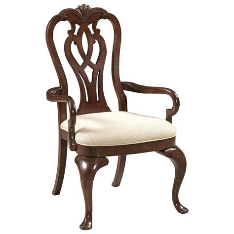 kincaid furniture hadleigh traditional queen anne arm chair