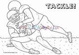 Football Tackle Colouring American Pages Village Activity Explore sketch template