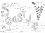 Seaside Colouring sketch template