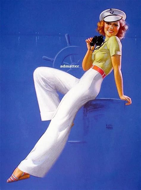 Earl Moran Pin Up Girl Poster Navy Sailor Nice Print Contemporary