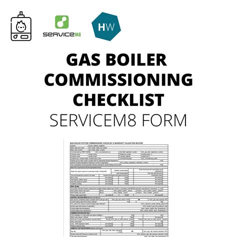 gas boiler system commissioning checklist warranty validation record servicem form digital