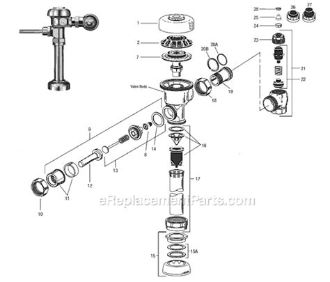 sloan manual flushometer regal ereplacementpartscom