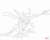 Greninja Coloring Pages Ash Printable Pokemon Ninja Popular Ketchum sketch template