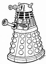 Dalek Doctor Who Drawing Party Line Dr Invitations Drawings Tardis Daily Week January 2009 21st Sketch Decorations Coloring Pages Birthday sketch template