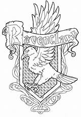 Potter Harry Coloring Pages Hogwarts Ravenclaw Choose Board Colouring Crest sketch template