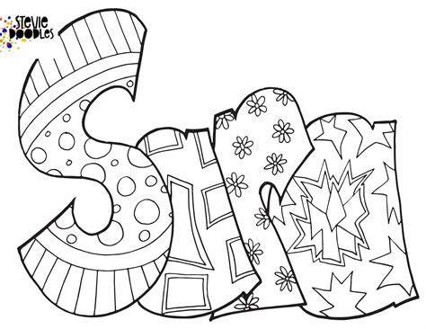 free printable sara coloring page search your name over 1000 free