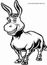 Coloring Pages Shrek Cartoon Donkey Color Character Printable Kids Sheet Characters Funny Sheets Smiling Found sketch template