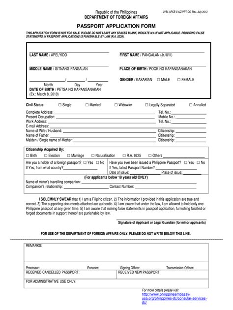 application form  philippines fill  printable fillable blank pdffiller