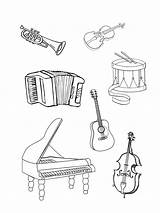 Instruments Instrumente Muzicale Colorat Musikinstrumente Desene Saxophone Starry Coloringgames Accordion sketch template