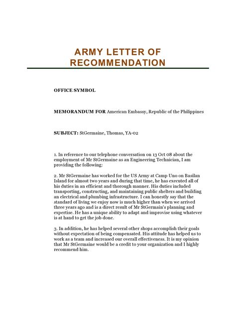 military letters  recommendation army navy air force