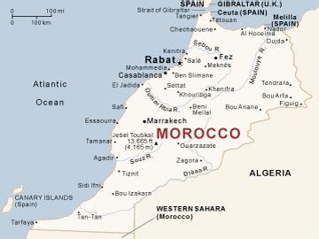 morocco located   map  maps