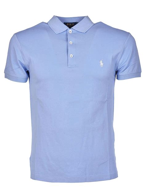 ralph lauren light blue cotton polo shirt in blue for men lyst