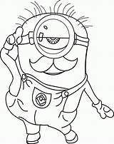 Minion Coloring Pages Stuart Colouring Library Clipart Funny sketch template