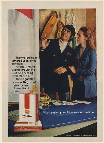 1971 Viceroy Cigarette Couple Shopping For Sailboat Print Ad