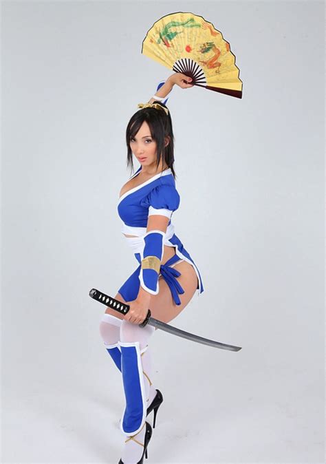 Cosplay Photo Session Of Asian Model With Big Boobs Samurai S Saber