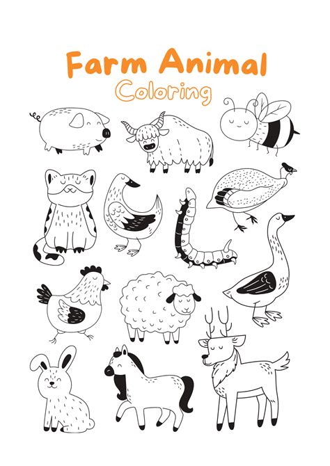 printable farm animals coloring page  pursuit  women
