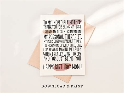 printable mother birthday card mum birthday card card mom